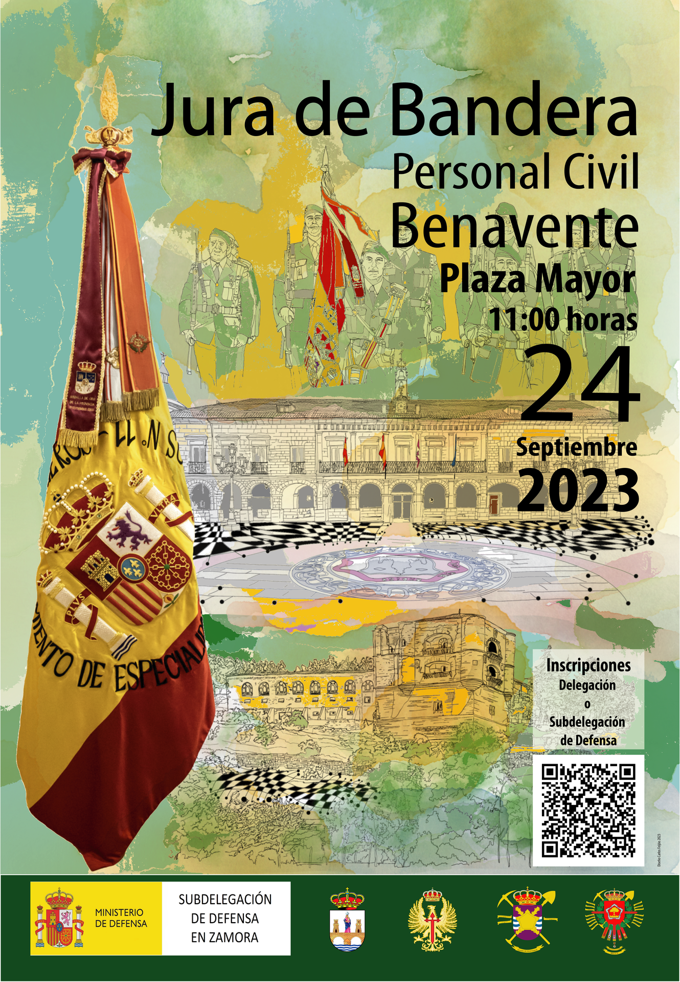 Cartel acto jura de bandera civil en Benavente 2023
