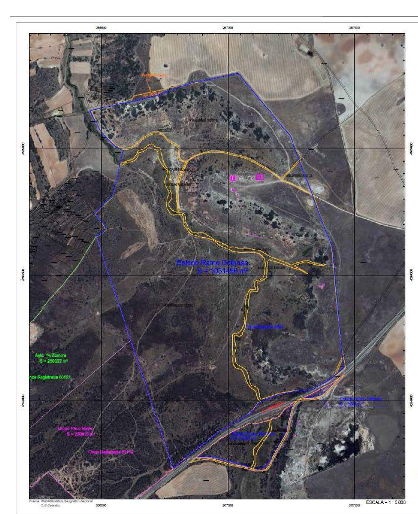 Campo de tiro Las Chanas. Mapa: Ministerio de Defensa