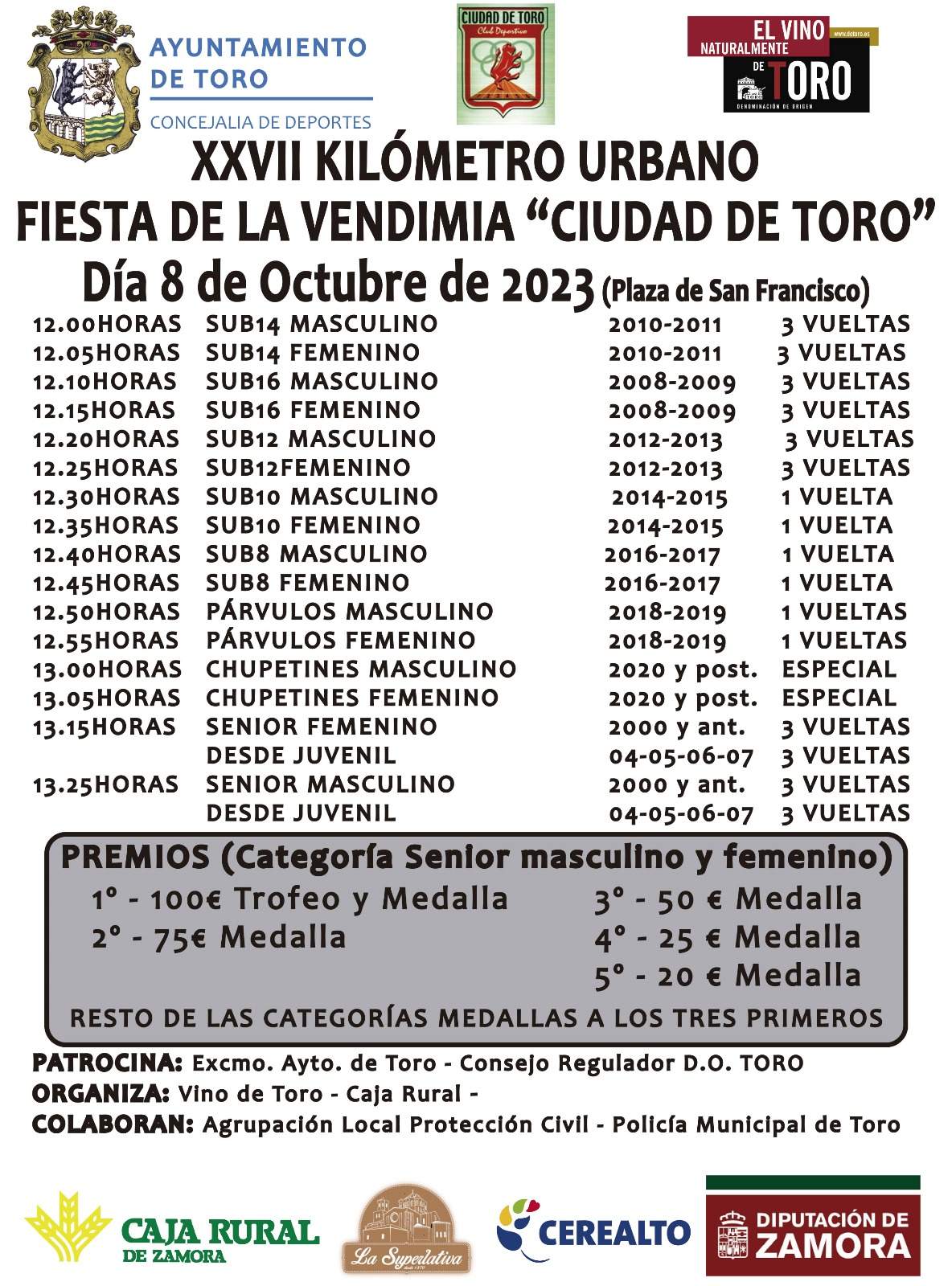Cartel Km urbano Toro