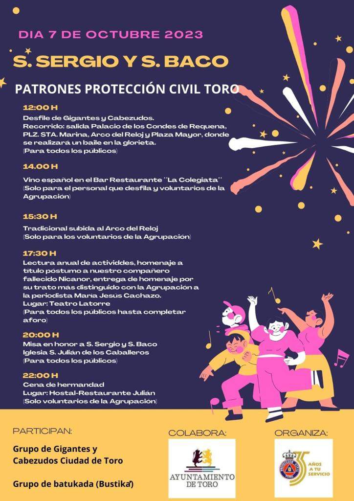 Cartel festivo por el día de San Sergio y San Baco