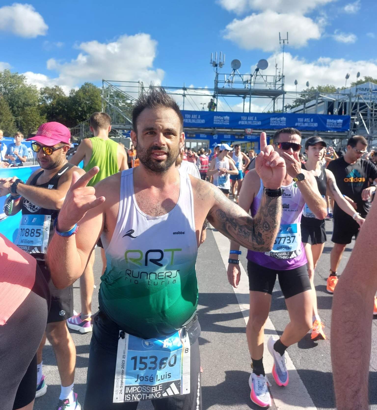 El zamorano José Luis Cabello momentos antes del arranque de la maratón de Berlín. Fotografía: CEDIDA