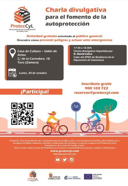 Cartel charla divulgativa para el fomento de la autoprotección