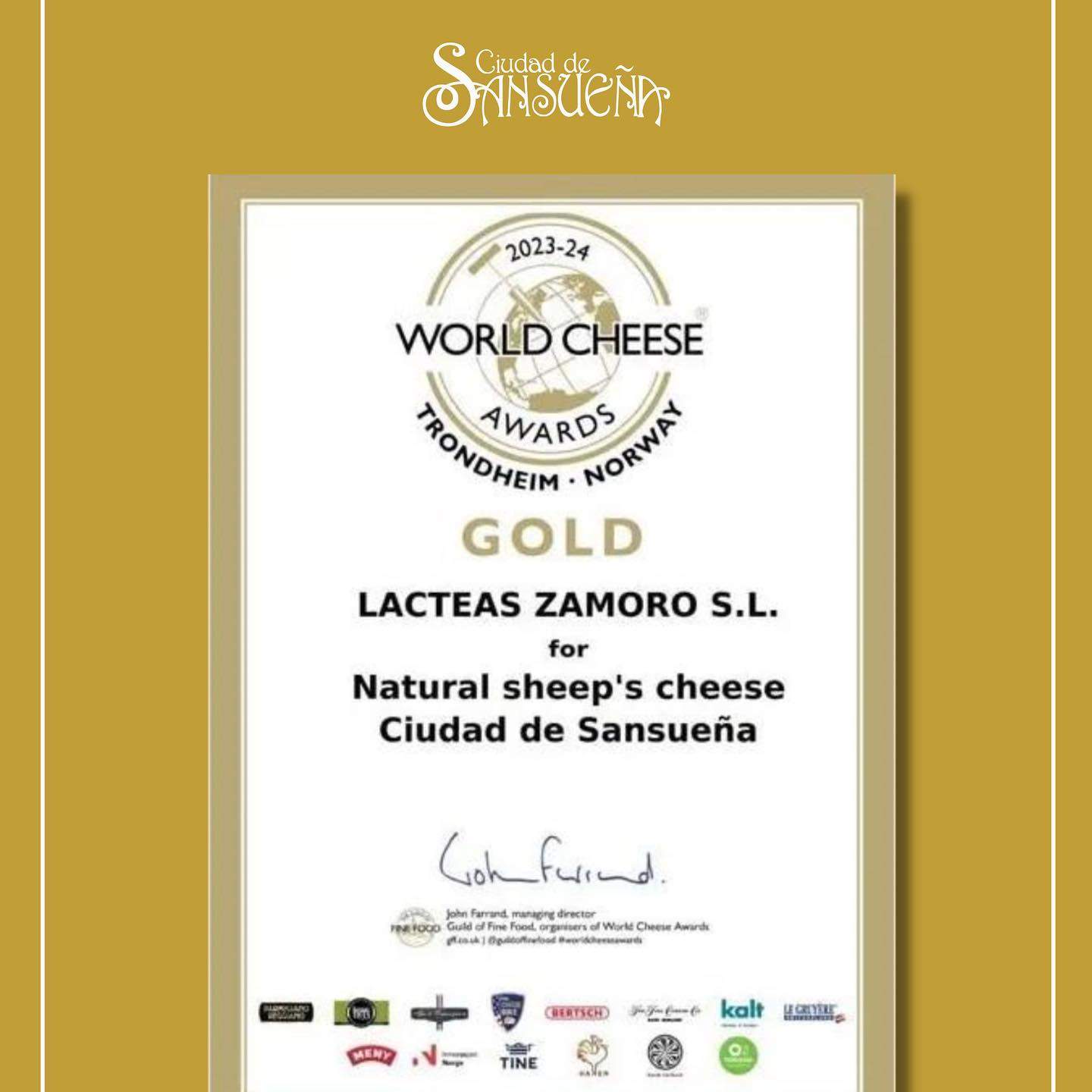 Oro en los World Cheese Away
