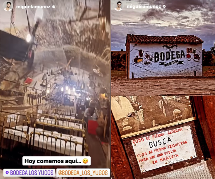 Visita de Miguel Ángel Muñoz a la bodega Los Yugos. Imágenes: redes sociales