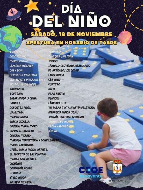 cartel día del niño en Benavente