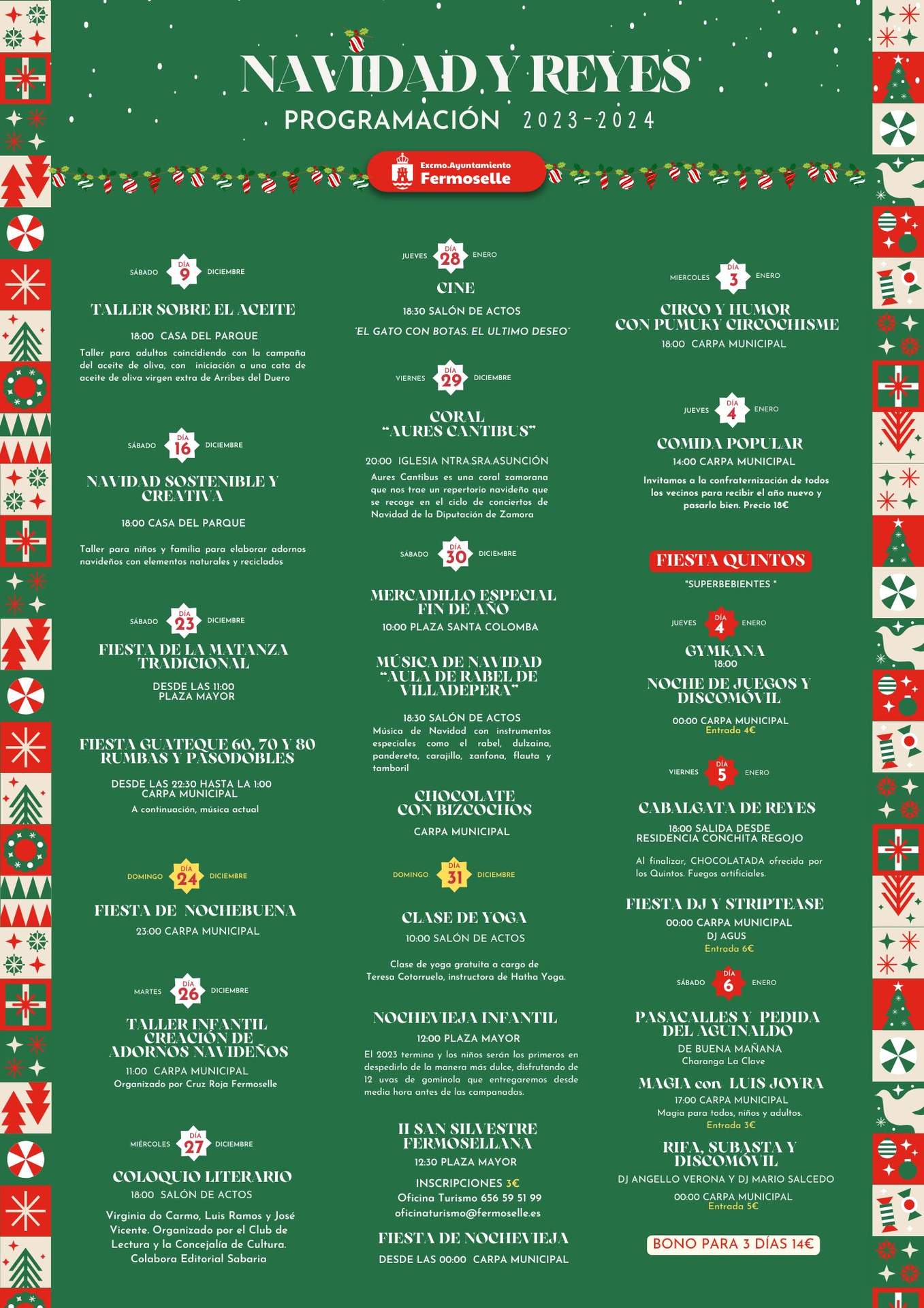 Cartel actividades Navidad en Fermoselle