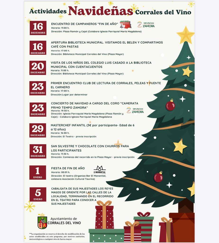 cartel programación navideña, Corrales del Vino