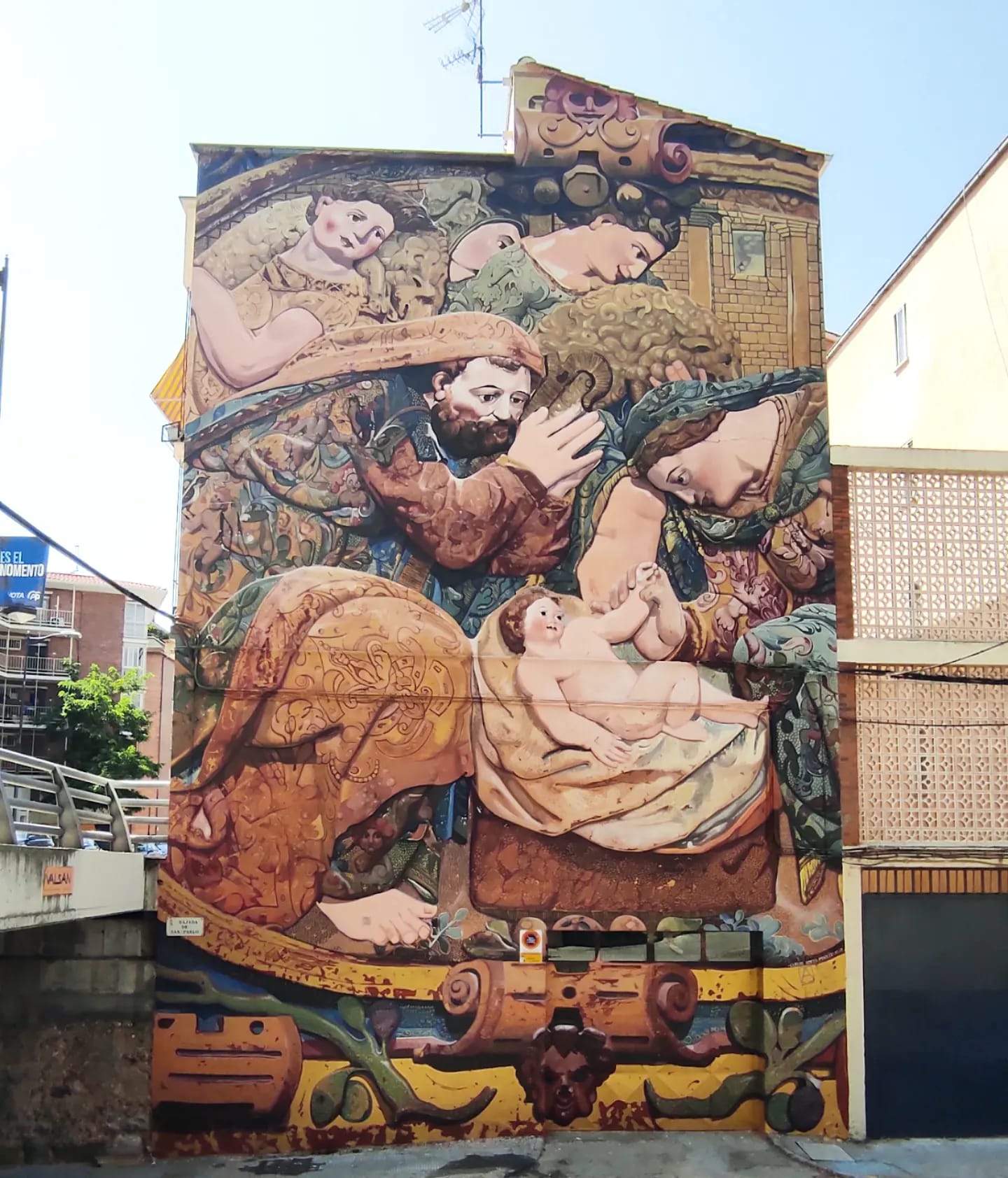 Mural "La Natividad" de Carlos Adeva en la sede de la Agrupación Belenista La Morana