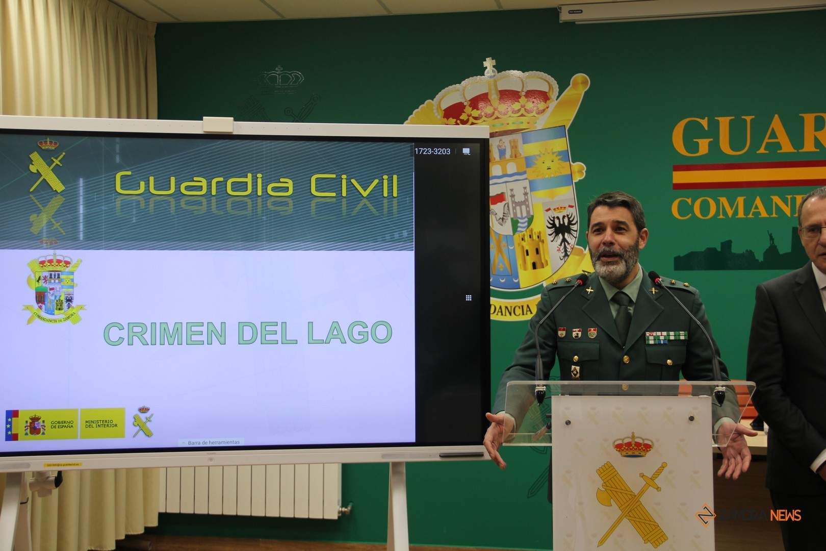 El Teniente Coronel Jefe de la
Comandancia de Zamora, Héctor David Pulido durante la presentación de la Operación Lago