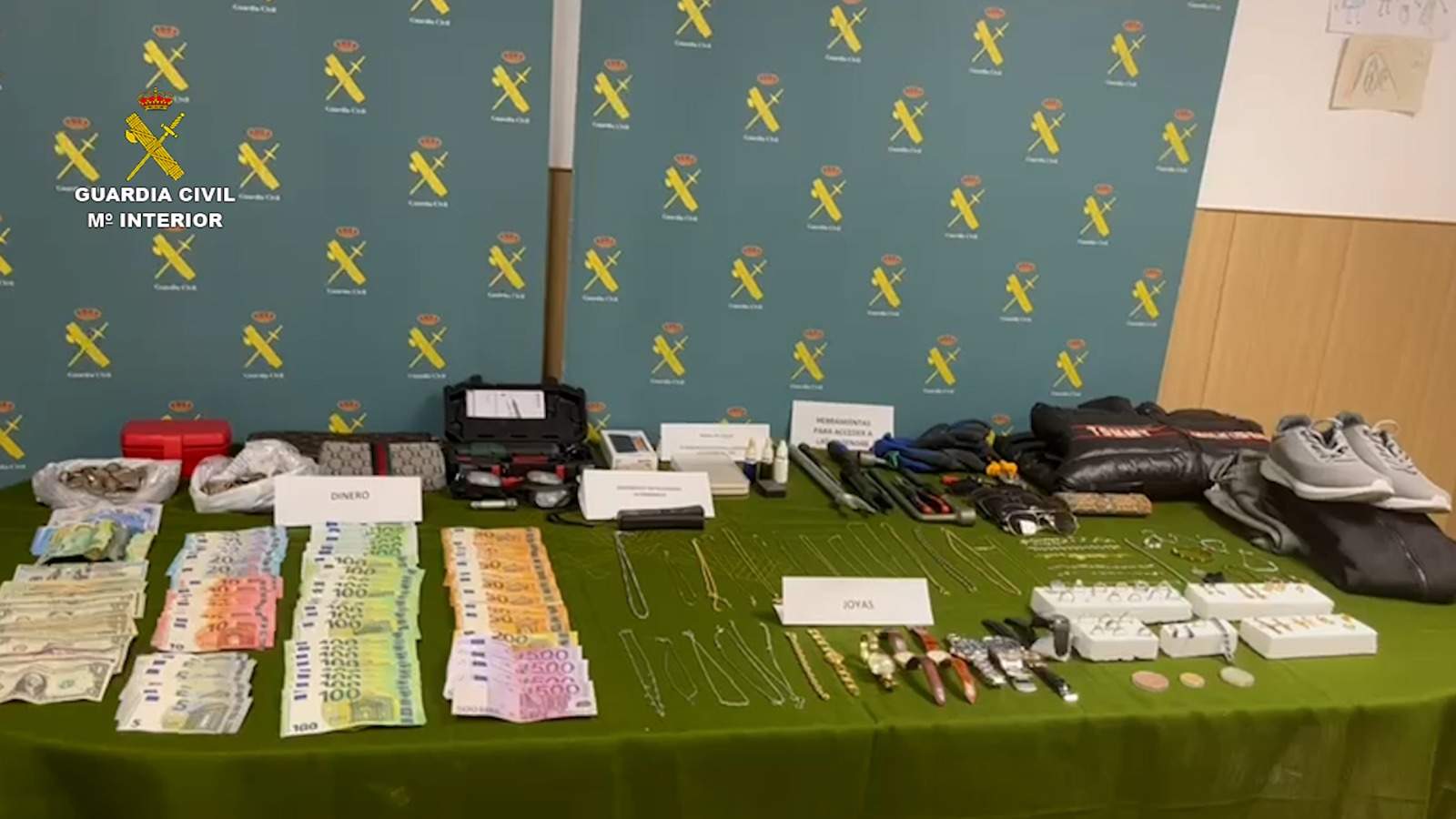 Operación de la Guardia Civil contra una banda especializada en asaltos a chalets y viviendas unifamiliares