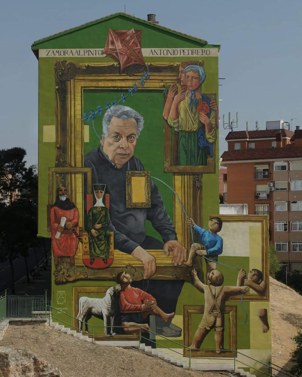 Mural en homenaje a la trayectoria de Carlos Pedrero. Fotografía: Ayto Zamora