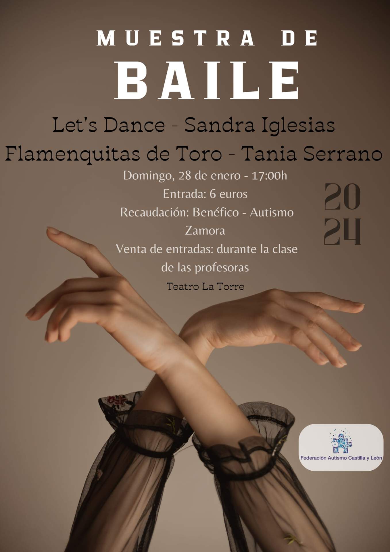 Cartel “Muestra de Baile” a favor de la Asociación Autismo Zamora