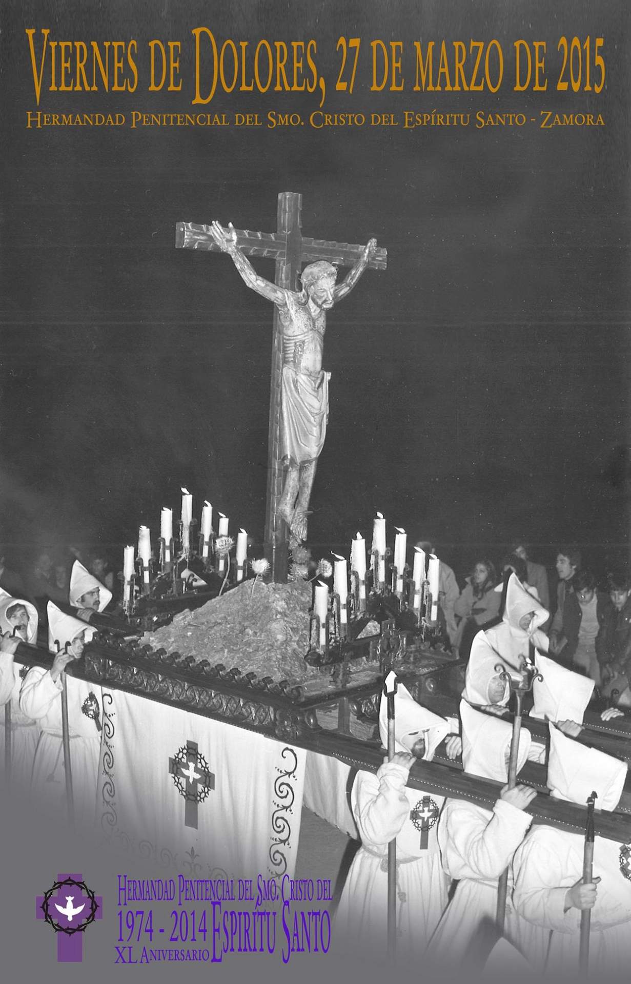 Cartel en homenaje al 40 aniversario de la primera procesión del Espíritu Santo en 1975