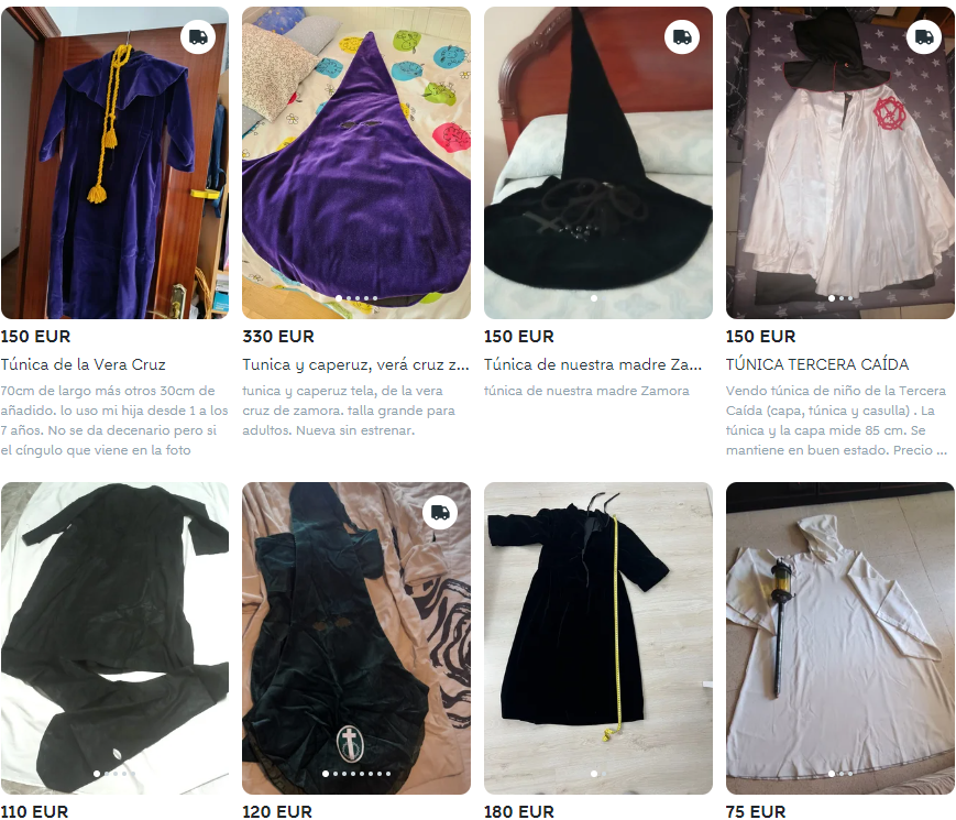 Venta de túnicas en Wallapop