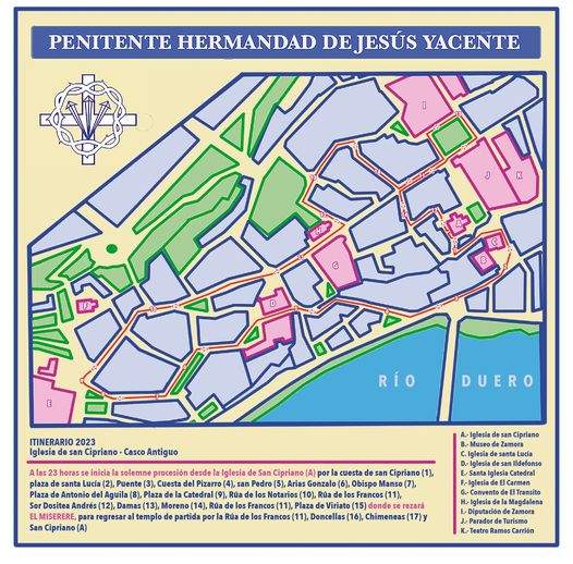 Mapa itinerario Yacente