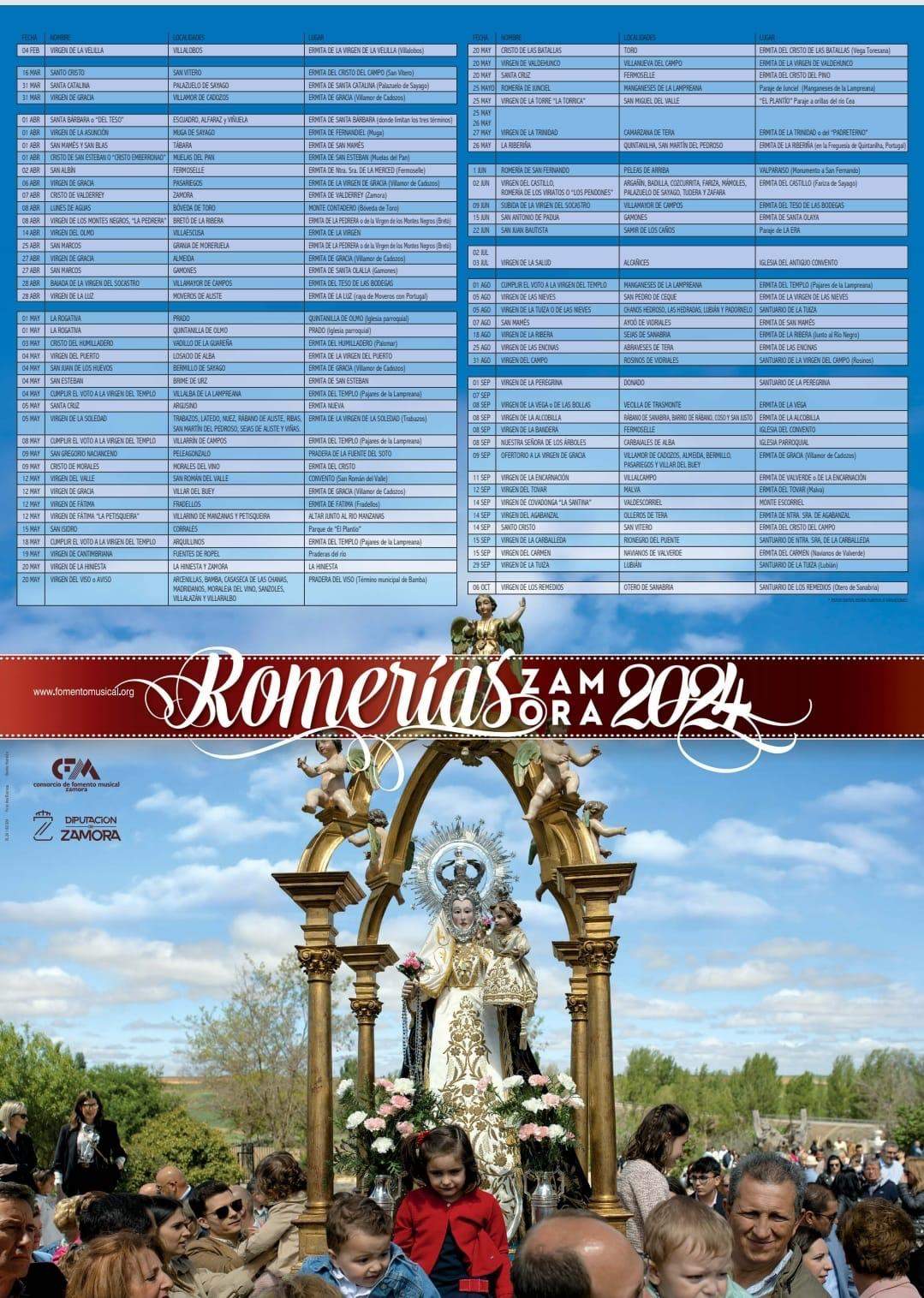 calendarios romerías Zamora