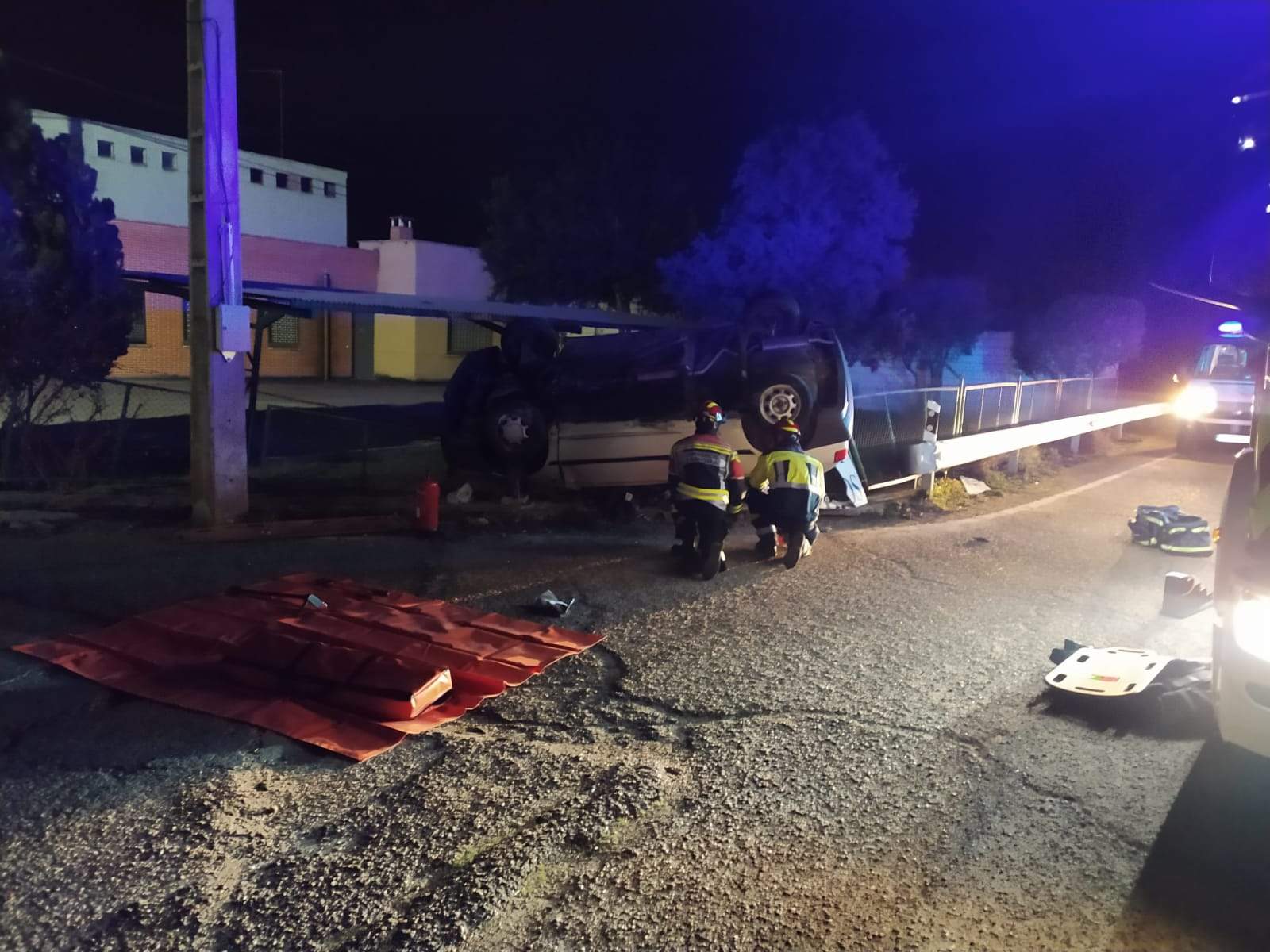 Accidente en la recta de Coreses. Fotografía: Consorcio Provincial de Bomberos