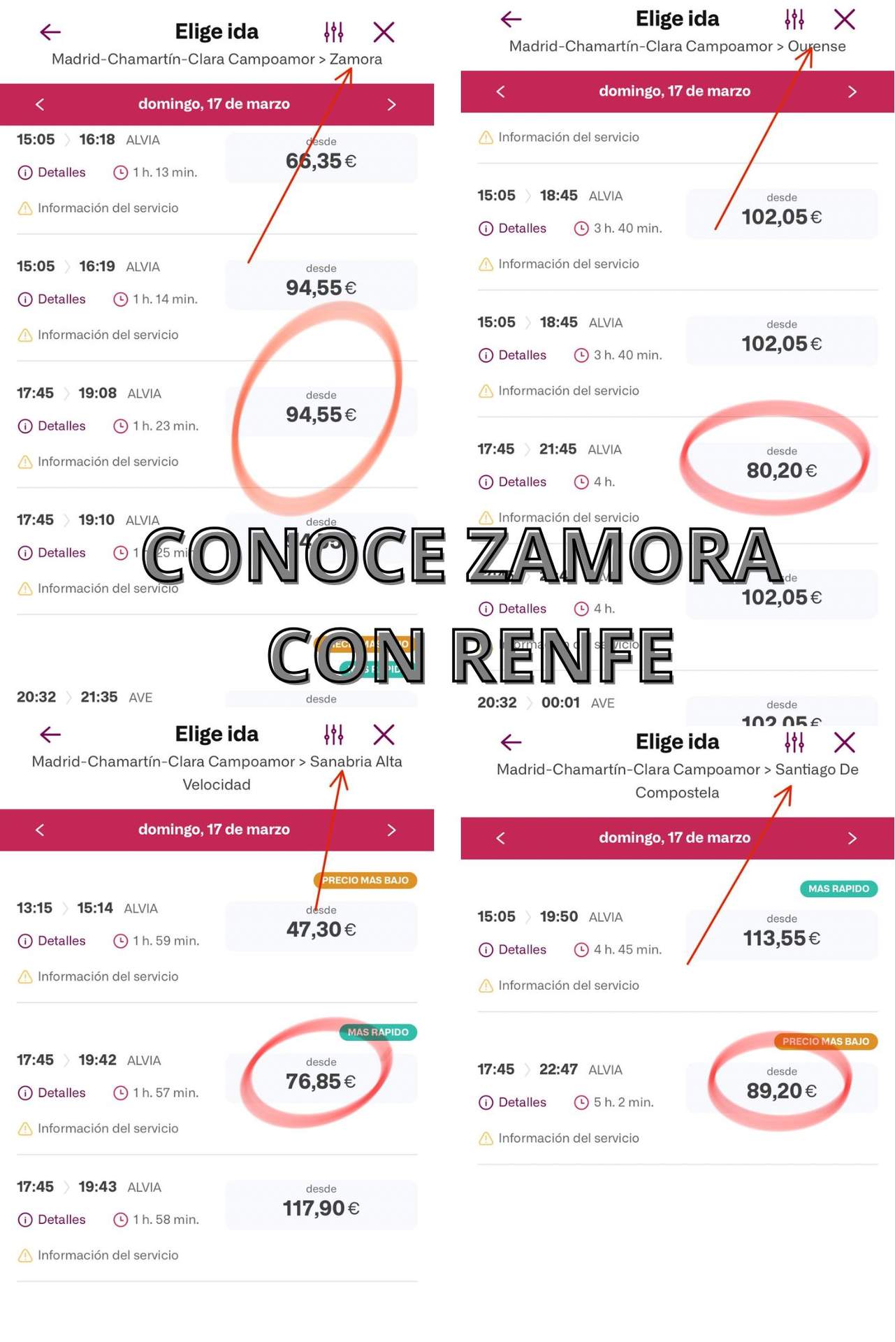 RENFE COMPARATIVA PRECIOS