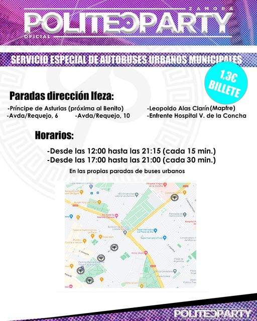 Poliparty 2024 servicio autobuses