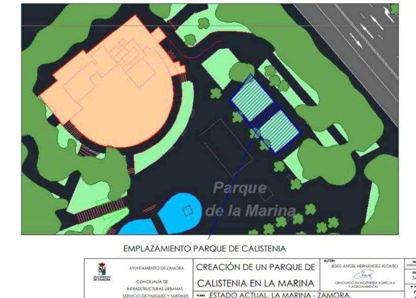 Plano parque calistenia plaza de la marina
