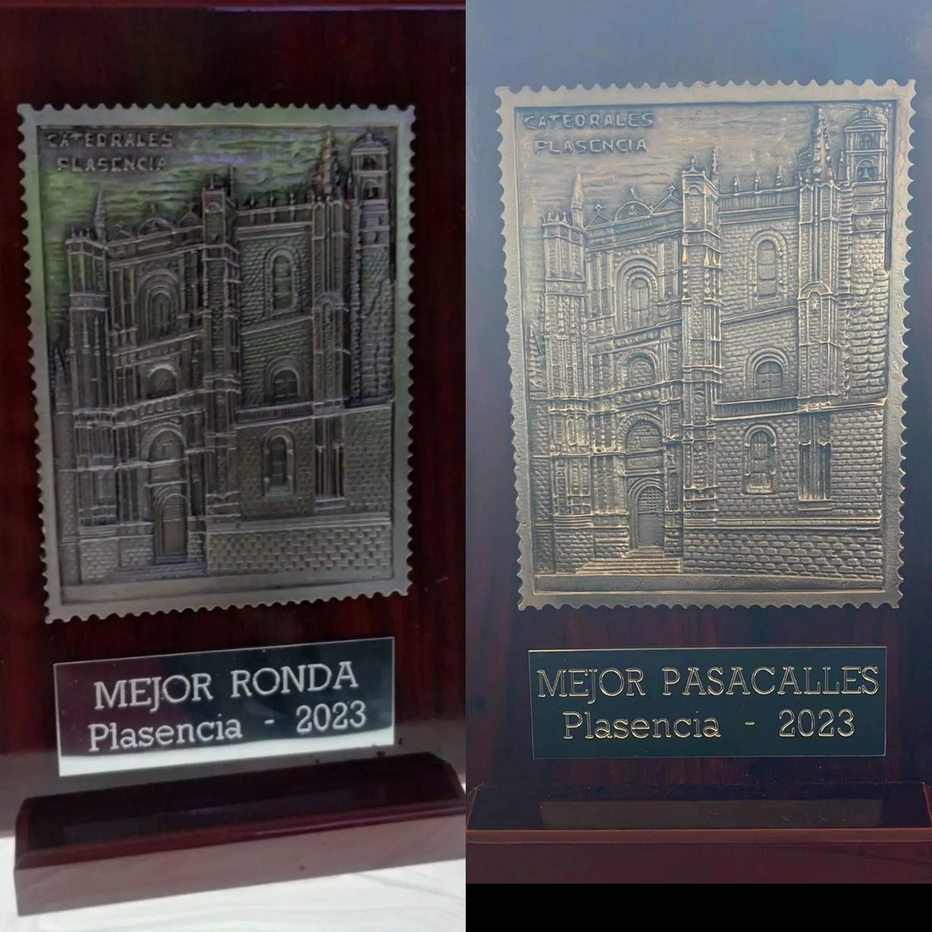 Los dos premios obtenidos por la Tuna Universitaria de Zamora en Zamora