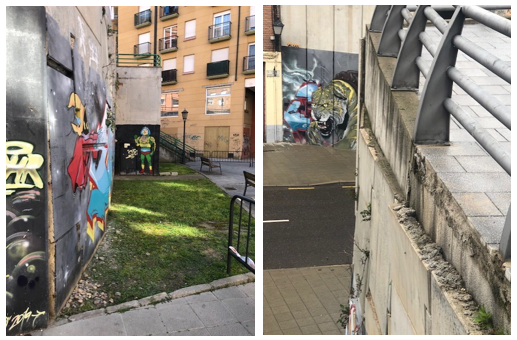 Muro de tierra armada en el paso infrior de la avenida Portugal a la altura de Puerta Nueva