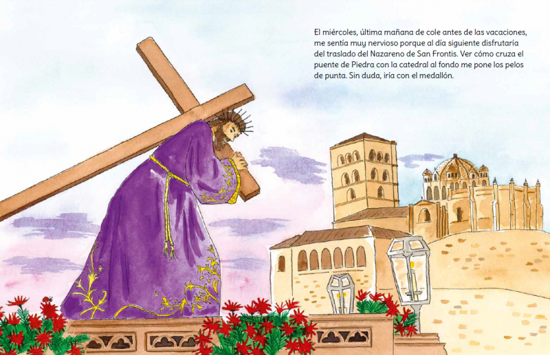 Una de las ilustraciones del cuento infantil 'Una misión en Semana Santa