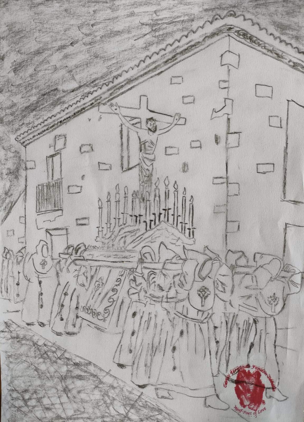 Algunos dibujos de Carlos Fernando Fondón sobre la Semana Santa. Imagen cedida (1)