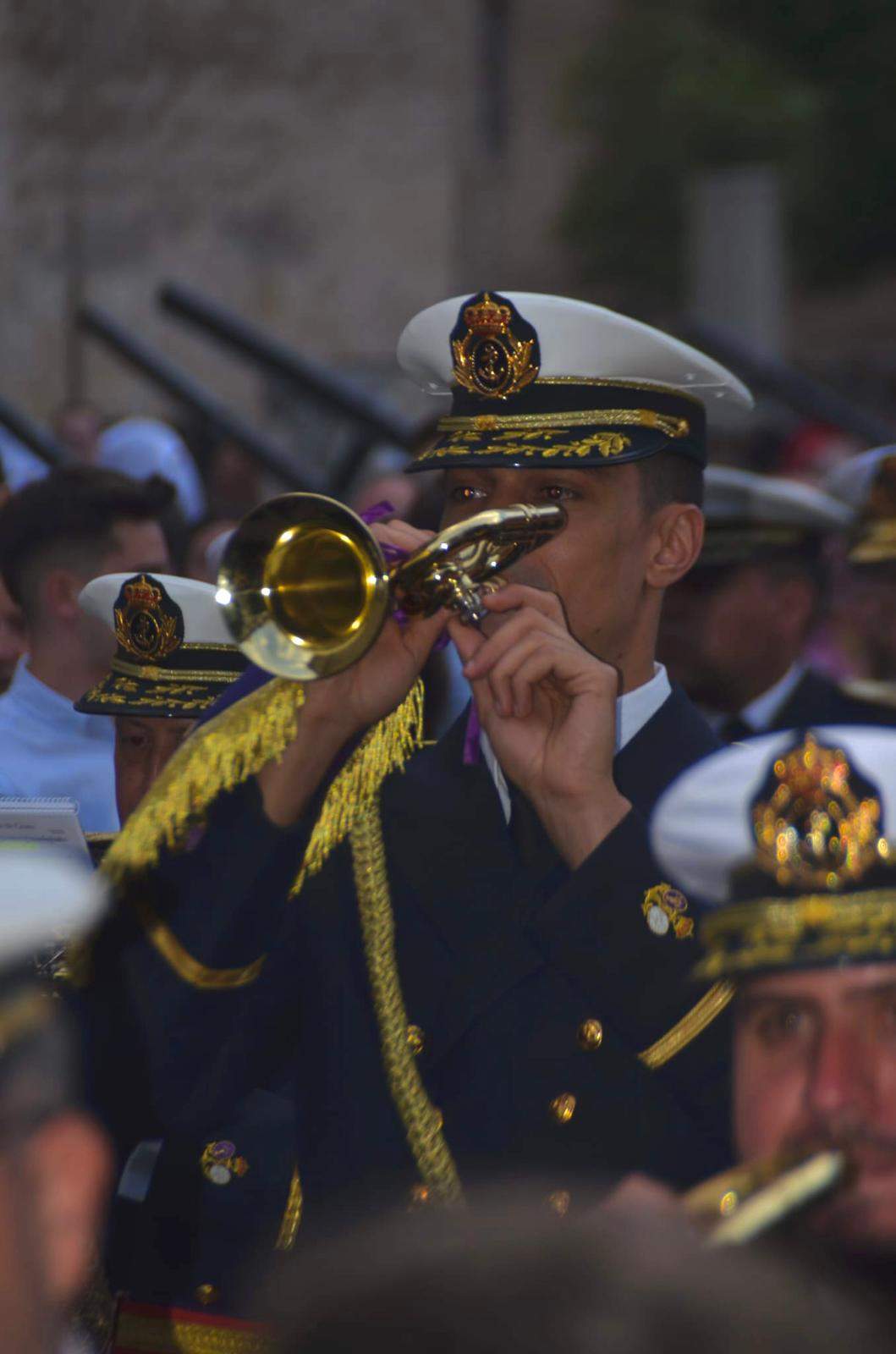 David López Fraile durante una actuación con la Banda de cornetas y tambores del Santísimo Cristo de las Tres Caídas de Triana. Fotografía: CEDIDA
