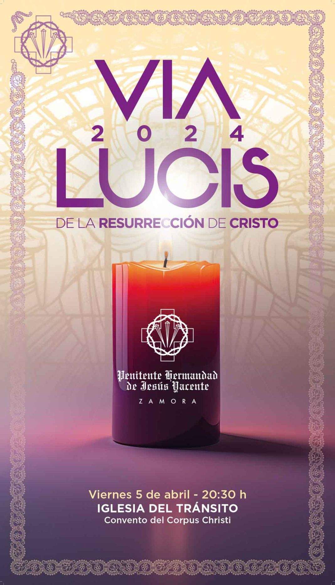 Cartel del Via Lucis en la Iglesia del Tránsito