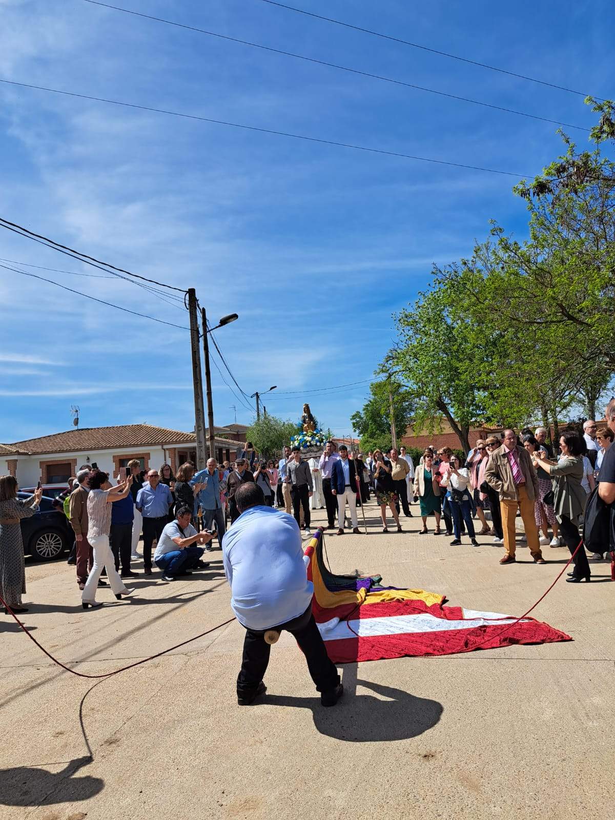 Momentos del traslado y procesión de la Virgen del Templo. Fotografía: CEDIDA