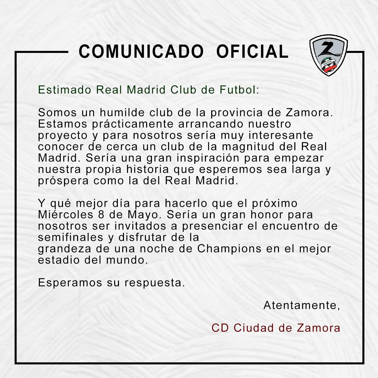 Comunicado en redes sociales
