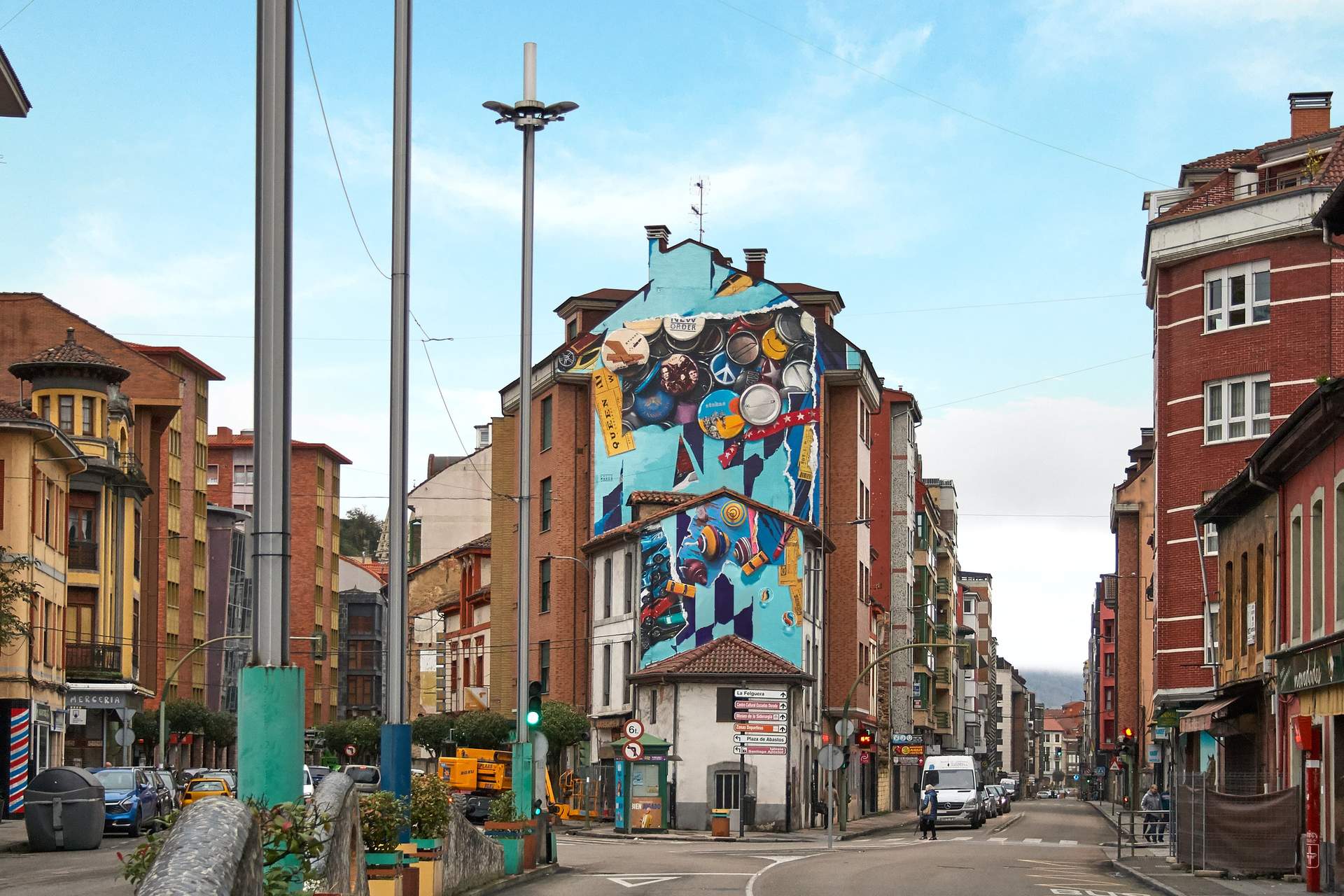 Mural realizado por el artista zamorano David 'Maker' en Langreo, Asturias. Fotografía: CEDIDA