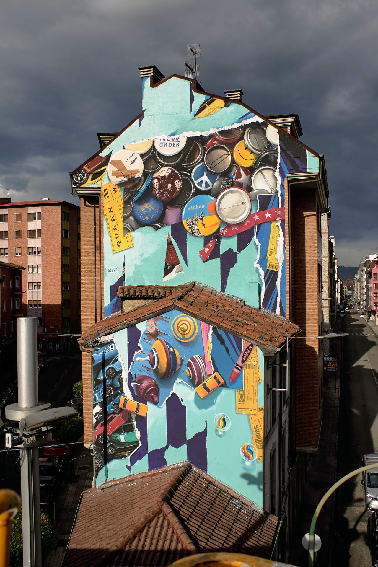 Mural realizado por el artista zamorano David 'Maker' en Langreo, Asturias. Fotografía: CEDIDA