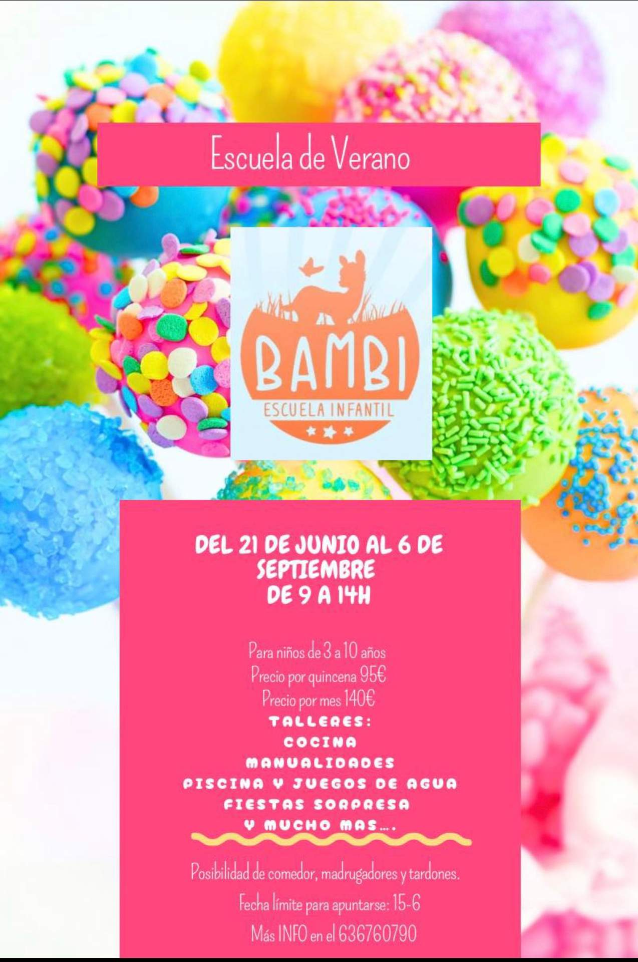 cartel escuela de infantil Bambi