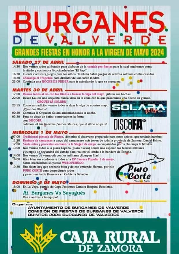 cartel fiestas de mayo en Burganes de Valverde