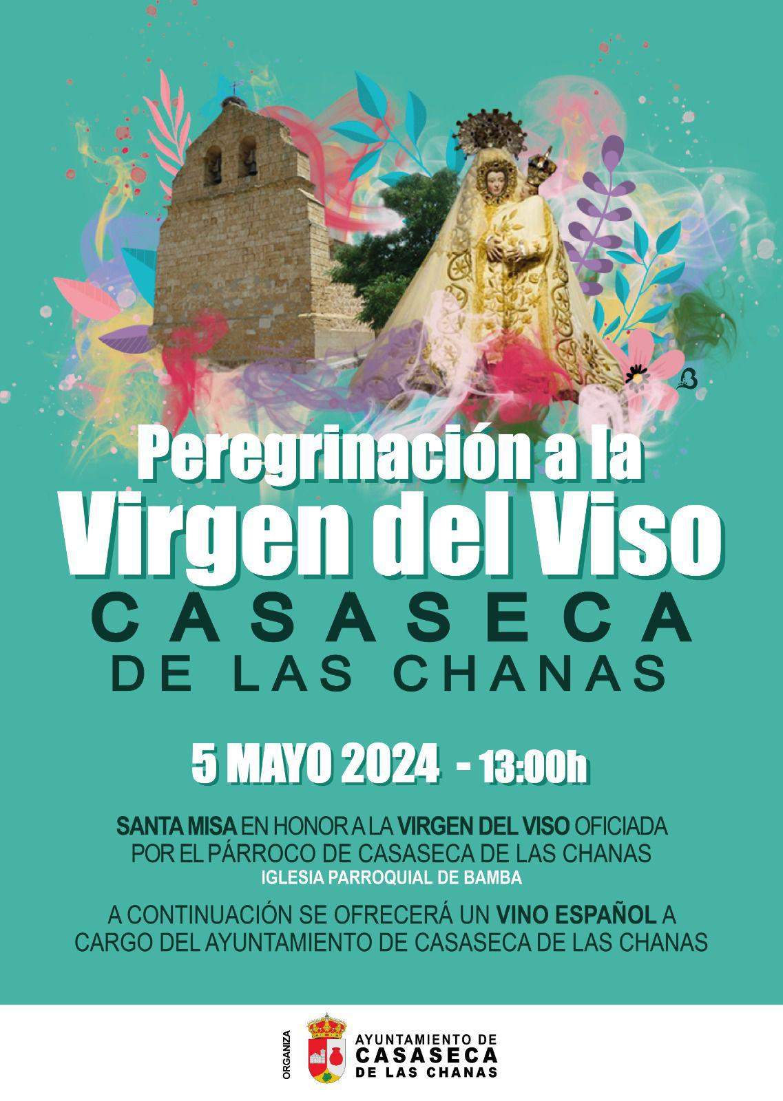 cartel peregrinación a la Virgen del Viso en Casasecha de las Chanas