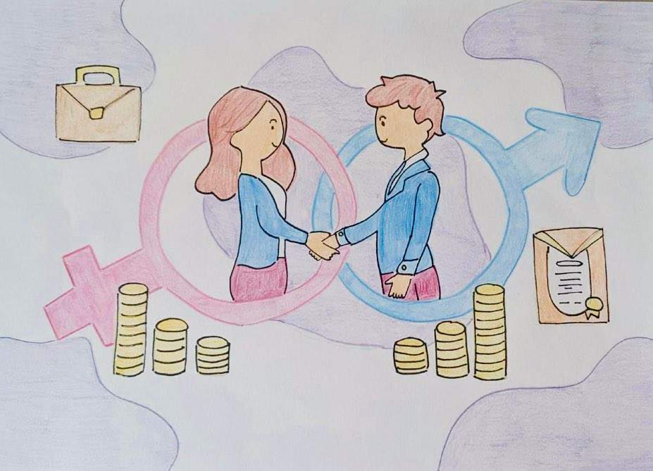 Dibujo de la alumna zamorana Paula Ranilla premiado en el concurso 8M de la Consejería de Educación