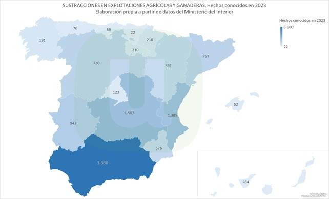 Mapa de sustracciones registradas 2023