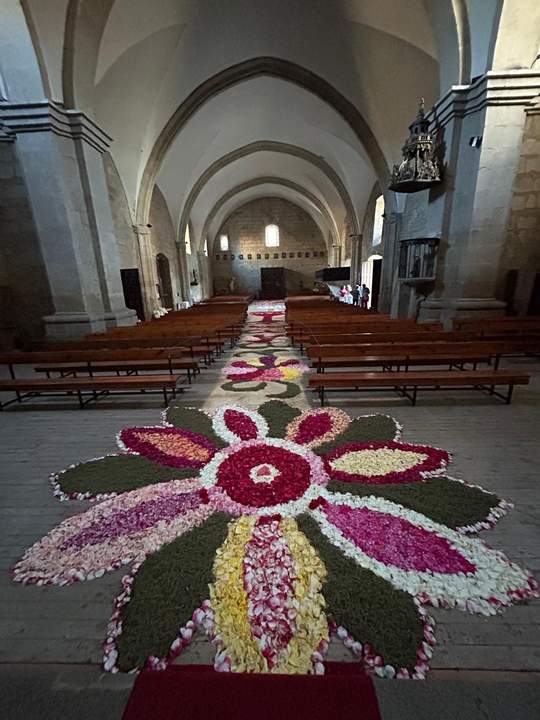 Alfombra floral en la iglesia de Nuestra Señora de la Asunción de Fermoselle. Fotografía: Aurora CM