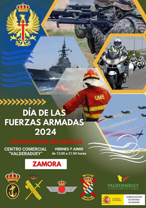Cartel evento Fuerzas Armadas en el CC Valderaduey