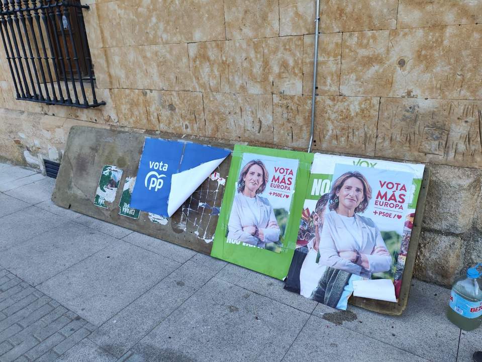 Panel propagandístico dentro de la campaña del 9N en Morales del Vino. Fotografía: Vox