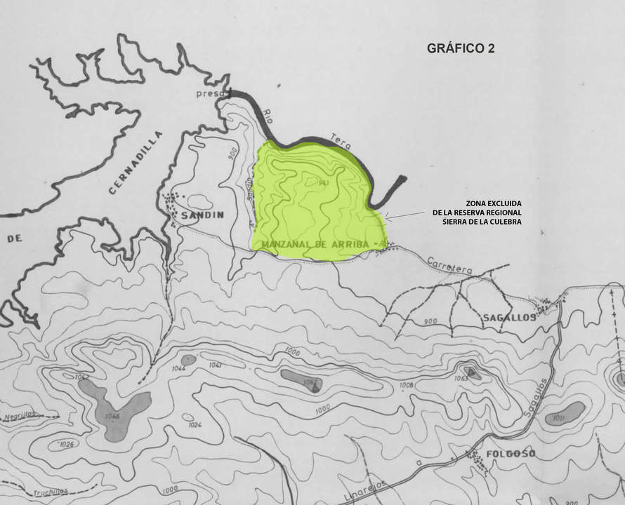 Zona supuestamente exluida de la Reserva Regional de Caza, según al denuncia de Ecologistas en Acción Zamora