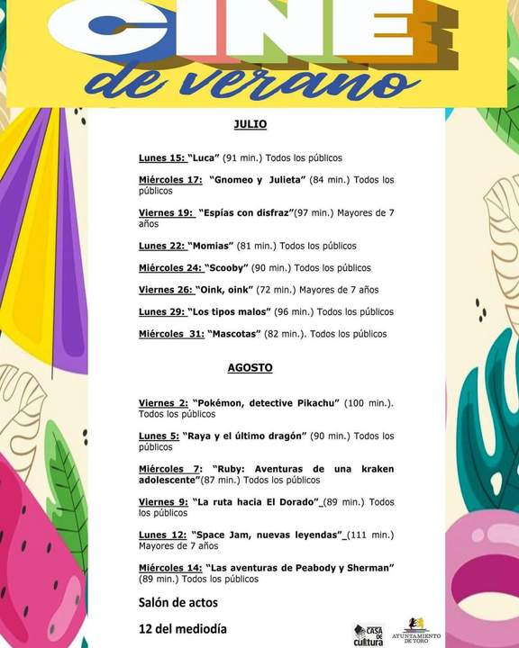 cartel cine de verano en toro