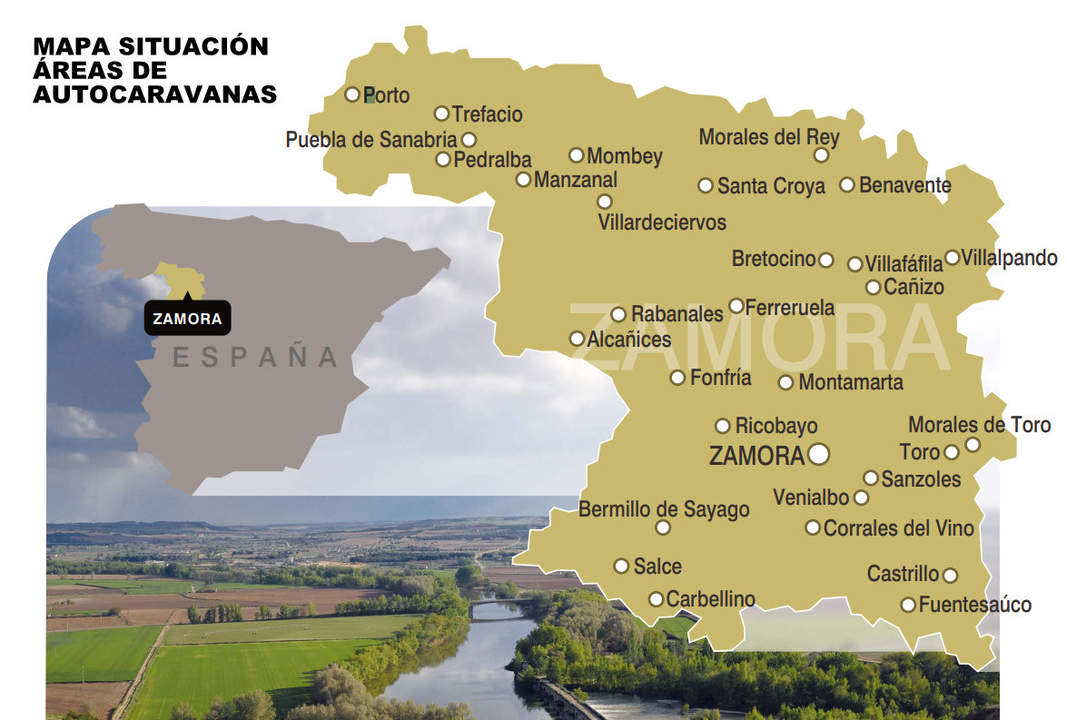 Areas de autocaravanas en la provincia de Zamora