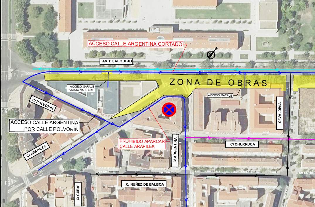 Actuación Nº1 Cambios en el Cruce de Avenida de Requejo con Calle Arapiles