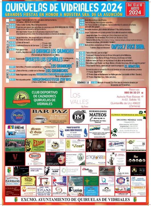 cartel de fiestas de Quiruelas de Vidriales