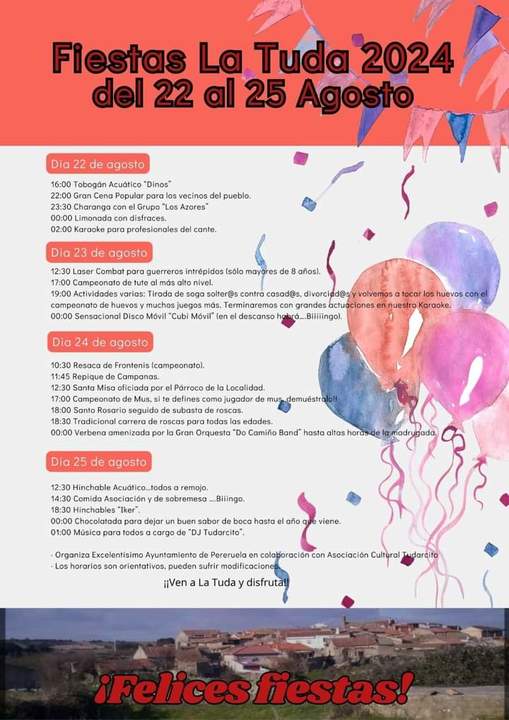 Programa de fiestas de la tuda