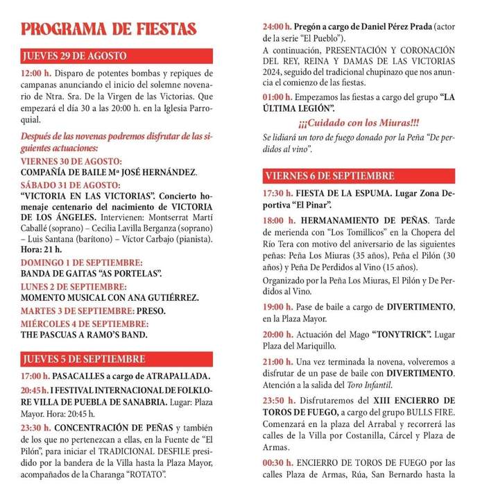 fiestas sanabria vitorias programa