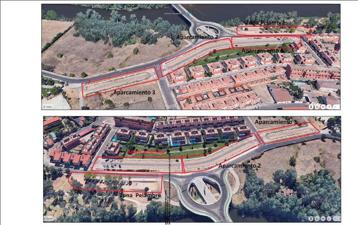planos aparcamientos zona de los Pelambres